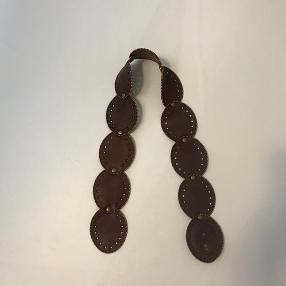 Boho Leather Belt With Stone One Size